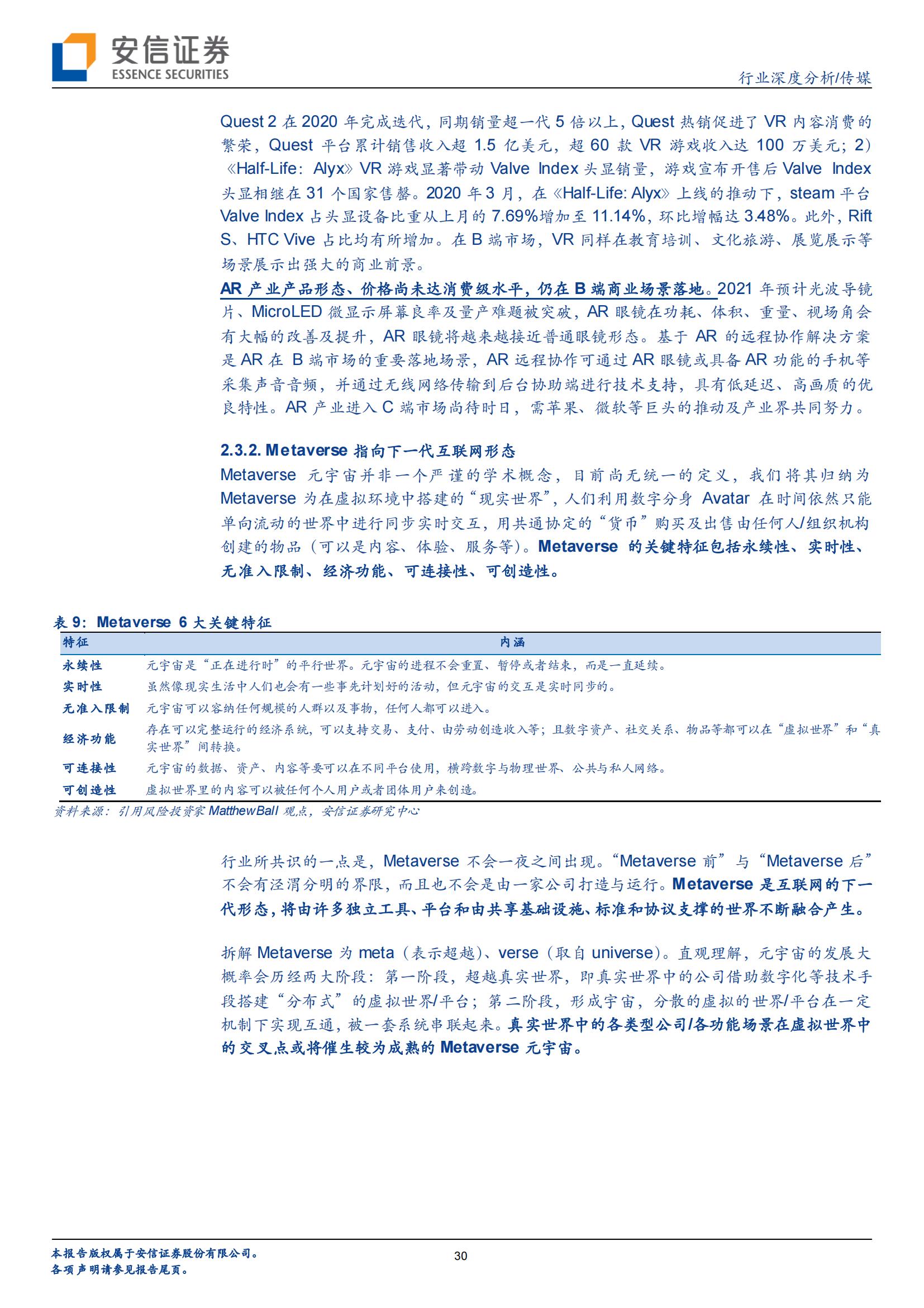 VR/AR 是中场,Metaverse 是终局(图30) VR/AR 是中场,Metaverse 是终局(图30)