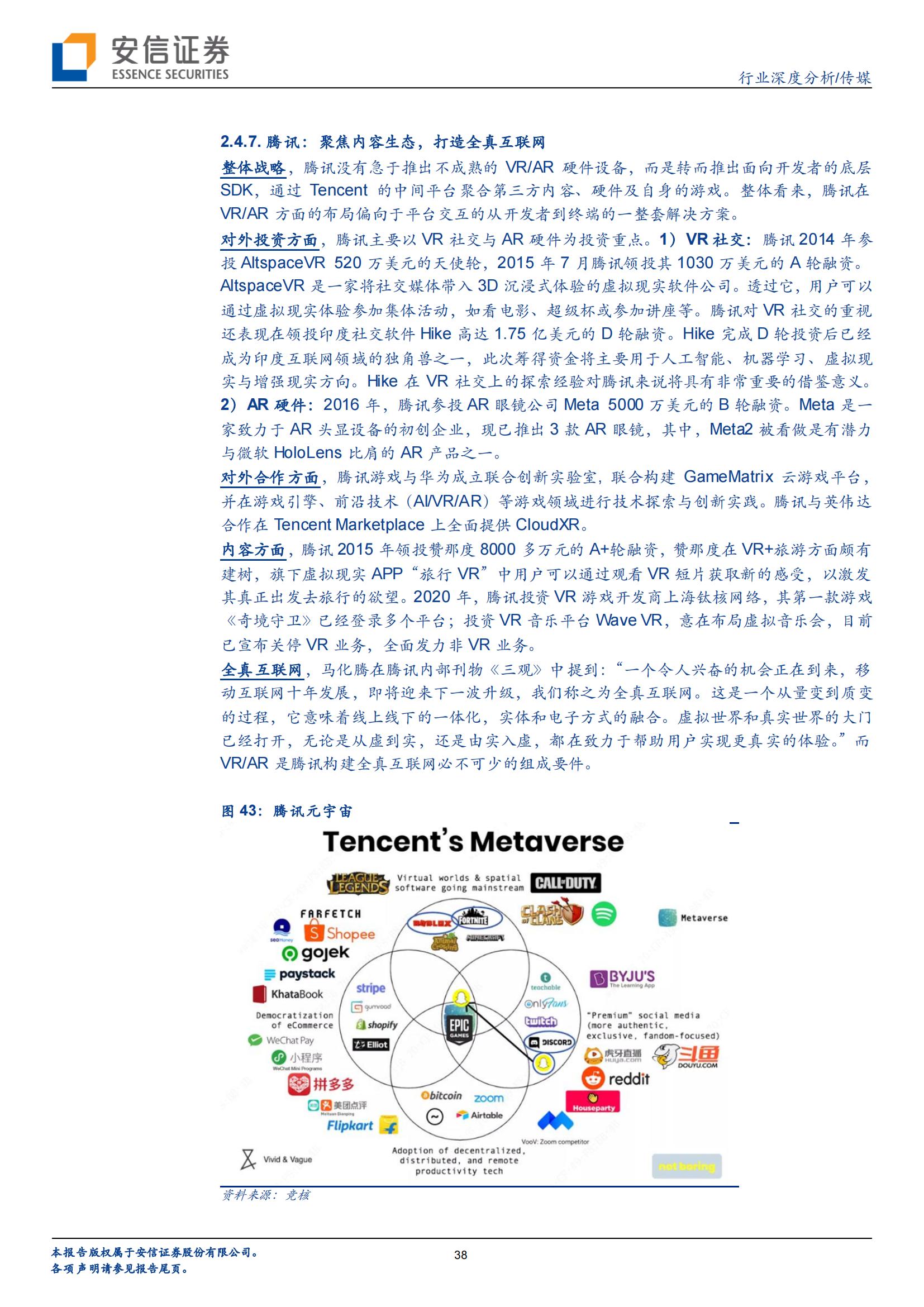 VR/AR 是中场,Metaverse 是终局(图38) VR/AR 是中场,Metaverse 是终局(图38)